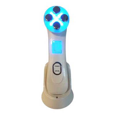 China Acne Treatment 2021 Latest Design Home Use 3 In 1 RF EMS Led Light Face Skin Massager Device D19 for sale