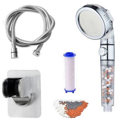 China Modern 3 Function Water Saving Negative Stop Ion Bottom Shower Filter Head for sale