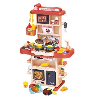 China Wholesale Plastic Pretend To Play Real Kids Preschool Toys Kitchen Cooking Set For Girls Kids 2023 Style Big New for sale