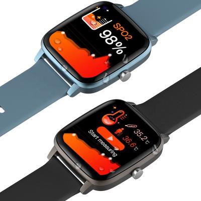 China Wholesale T98 Full Touch Screen Smart Watch Fitness Tracker Touch Screen Body Temperature Message Reminder Smartwatch for sale