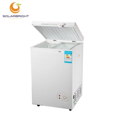 China Hotel Energy DC Solar Powered Chest 24V 108L 128L 158L 208L Deep Portable Battery Operated 12v Freezer for sale