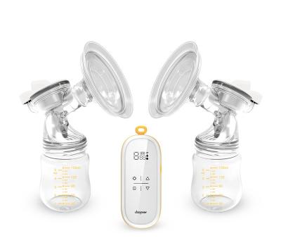 China BPA Free Portable Electric Hands Free Dual Pump Silicone Breast Doopser Portable Breast Pump for sale