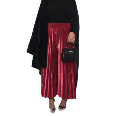 China 3117 Velvet 3117 Dubai Middle East Hot Selling Dubai Middle East Winter 6 Color Velvet Pants Skirt Wide Leg Abaya Maxi for sale