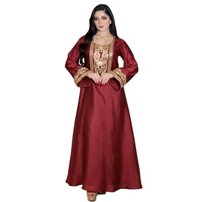 China 2011 New Gold Embroidered Sequin Dubai Abaya Muslim Abaya Women Dress Middle East Polyester Kuwii Design Long Robe Gown Abaya Women Dress for sale