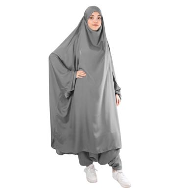 China kuwii new fashion beautiful prayer dress Nida solid color abaya jilbab 1001 for woman with pants M~2XL for sale