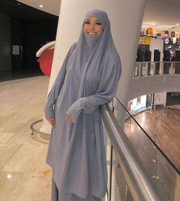 China Hot Selling Kuwii New Arrival Muslim Abaya Jilbab Two Piece Khimar Dress 1002 M~2xl for sale