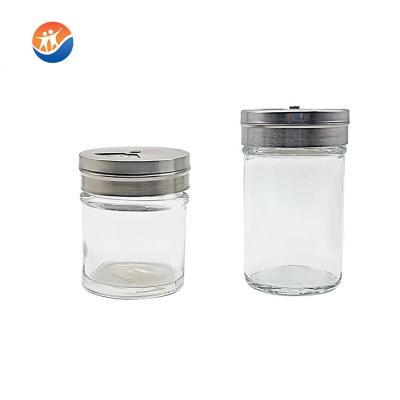 China Freshness Preservation 50ml 100ml 200ml Food Grade Spice And Pepper High Quality Glass Shaker With Metal Lid for sale