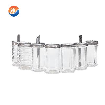 China Freshness Preservation Wholesale Quality 10oz Round Condiment Glass Jar For Spice Set With Metal Lid for sale