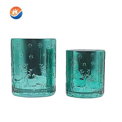 China Mercury Glass Candle Holders religious activities for Christmas theme and home decoration plated candle glass jar for sale