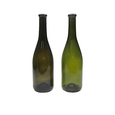 China 750ml Bottle Wine Mouth Burgundy ECO Light Or Dark Green Frosted ECO Bottle Spilled Glass With Cork Lid for sale