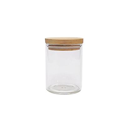 China Eco-freindly Medicine Glass Storage Bottle High Borosilicate Material With Wooden / Bamboo Lid Storage Jar for sale