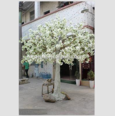 China Full Decoration Flower Artificial Silk Blossom Cherry Tree With Real Tree Trunk for sale