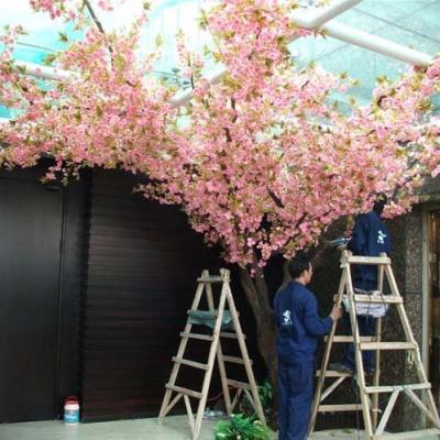 China Environmental Artificial Flower Indoor Pink Silk Tree Fake Cherry Blossom Sakura Tree For Sale for sale