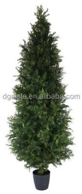 China Arborvitae Decoration 8feet Plywood Tree Potted Cypress Artificial Plastic Green Tall Acuson Wood Potted Tree EZ08 2602 for sale