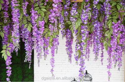 China Faux Fire Retardant Luxury Silk Wisteria Vine Flower Hanging Ornament for sale