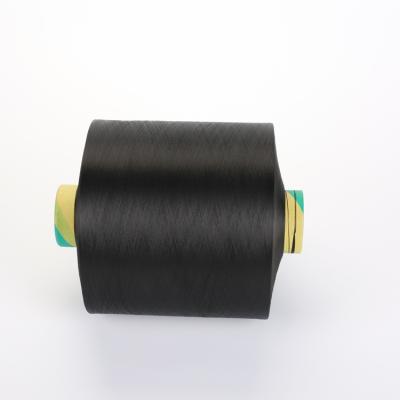 China DTY 150d/48f/1 Sustainable Dope Dyed Black Polyester Yarns For Outdoor Sofa Fabrics for sale