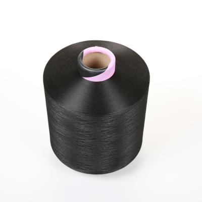 China Durable Black Polyester Yarn Color 150 Denier 48 Filament Soft Blend For Knitting Production for sale