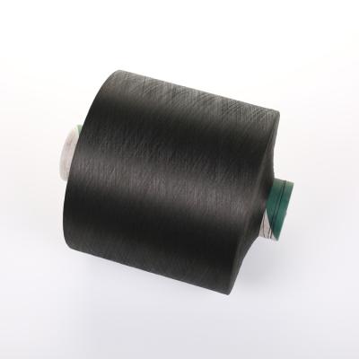 China Viable Wholesale Dope Dyed Black Semi Matte Twist 150D/144F Polyester 100% Poly Yarn for sale