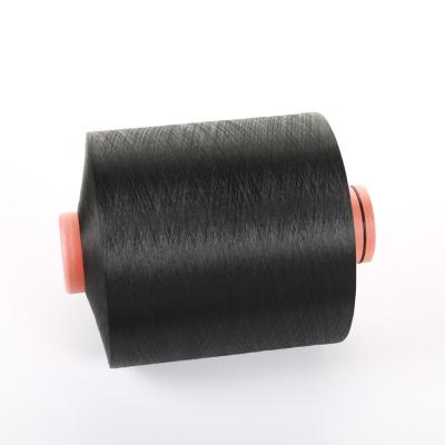 China China Sustainable 150/48 DTY Dope Dyes Black Textured Polyester Yarn for sale