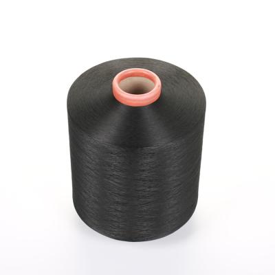 China 100% Durable Polyester Material And DTY Filament Yarn Dope Dyed Black To Thread For Warp In Weaving for sale