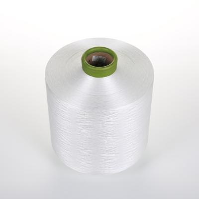 China Sustainable Polyester Yarns DTY 150D / 288F TBR Dope Dyed Bright White Microfiber Yarn for sale