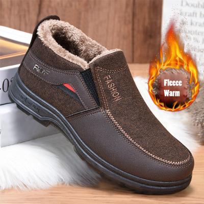 China Fashion Trend Drop Shipping Comfortable Inner Velvet Winter Warm Men's Parents Snow Casual Outdoor Boots Shoes for sale