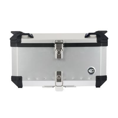 China Silver Waterproof Delivery Box Motocycle COOCASE 65L Motorcycle Aluminum Alloy Upper Rear Box For Motorcycle Tail Boxes for sale