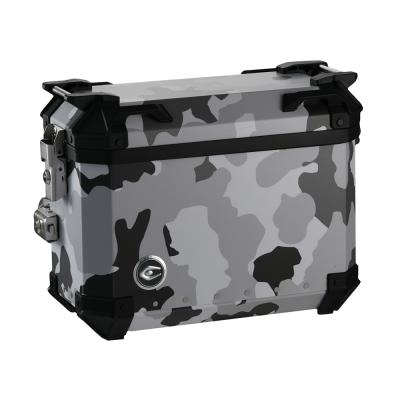 China COOCASE 28L Motocycle Motorcycle Side Box Camouflage Aluminum Alloy Black And White Side Box for sale