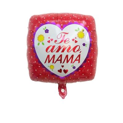 China Gift Toy New Design 18 Inch Square Shaped Spanish Mother's Day Foil Balloon Mother's Day Party Decoration Balloon for sale