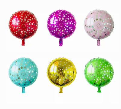 China Sweet high quality colorful round print stars 18 inch metallic balloons for party decoration 1pack=50pcs for sale