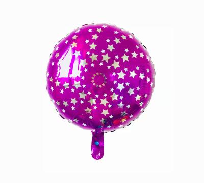 China 1Pack=50pcs Soft High Quality Colorful Round Print Stars Metallic Foil Balloons For Party Decoration for sale