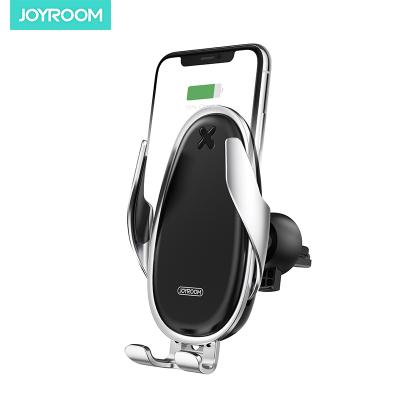 China Support QC device joyroom air vent induction car wireless fast charging bracket QI 15W (need to match QC charger) fast charging mobile phone car wireless bracket du charger for sale