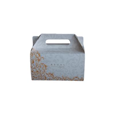 China Recycled Materials Hot sale Custom Luxury cardboard paper gift packaging small wedding Packaging Cake Box with Handle for sale