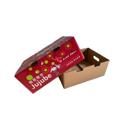 China Recyclable Hot Sale Wholesale Custom Printed Fruit Packing Corrugated Box Packaging for Fruit for sale