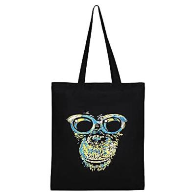 China Manufacturer Customized Chimpanzee Pattern Folding Canvas Tote Bag Cotton Tote Bag Canvas Bag Custom Shopping for sale