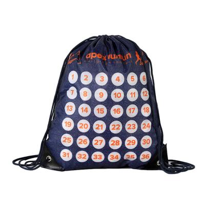 China Custom Folding Polyester Reusable Waterproof Nylon Drawstring Bag for sale