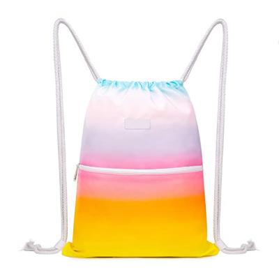 China Recycle Light Weight Sturdy Capacity Fashion Customized Colorful Drawstring Bag Wholesale Customized Shopping for sale