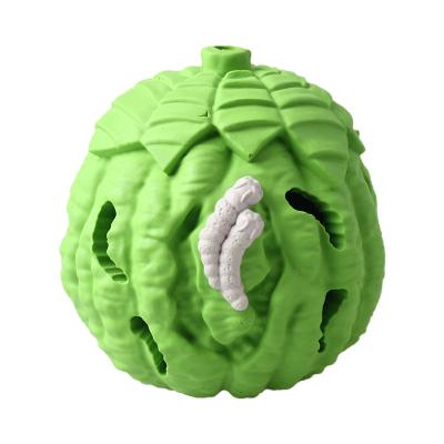 China Sustainable Pet Product Luxury Grapefruit Shape Toy For Dog Chewing With Natural Rubber Eco Material for sale