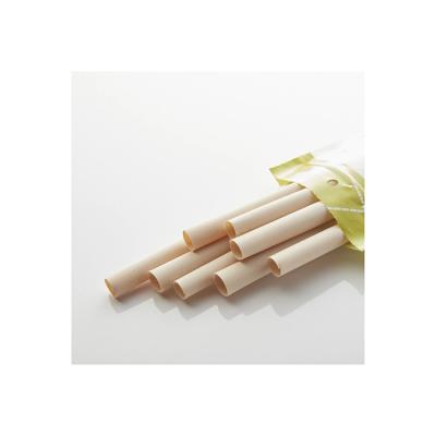 China Bobba Tip Casual Biodegradable Bamboo Flat Straw 12mm *210mm with w/wrapping for sale