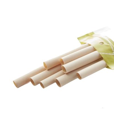 China 12mm Bamboo Straw Boba Casual Tea Drinking Disposable Straw for sale