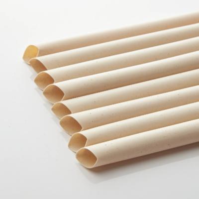 China Shakey Tip Casual Biodegradable Bamboo Pointed Straw w/wrapping 8mm*230mm for sale