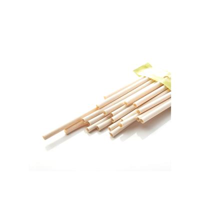 China Bamboo Casual Flat Straw 6mm *210mm Tip Straw w/wrapping Biodegradable Disposable Straw for sale