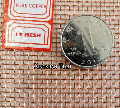 China 12 Mesh 0,35 mm,0.4mm 0,5mm 99,9% Puur koperdraadmaas Grob scherm Te koop