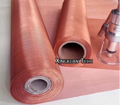 China 120 Maschen Kupferdrahtmaschen Öffnung 0,13 - 0,16 mm Plain Weave Rot Farbe zu verkaufen