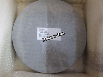 China 330mm Dia 40meshx0.25mm SS304 Replacement Screen In Plastic Extruders zu verkaufen