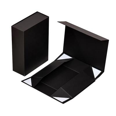 China China Handmade Custom Colored Printed Luxury Design Folding Flat Black Small Cardboard Magnetic Paper Folded Gift Boxes for sale