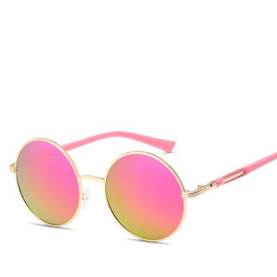 China Fashion Sunglasses Round Sunglasses Female Alloy Colored Mirror Circle Shades Sunglasses Women Brand Designer Retro Sunglasses for sale