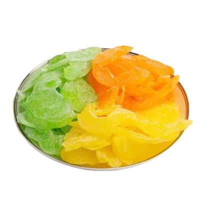 China Portable high quality tricolor sweet and sour air dried papaya dries fruit canned materials chunks for sale