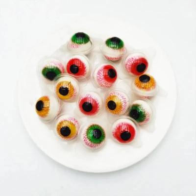 China Hot Selling Normal Halloween Single Eyeball Mix Color Color Mix Design Funny Soft Gummy Candy for sale