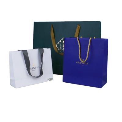 China Custom design 300gsm white private label sample recyclable luxury jewelry boutique wedding thank you gift paper bags for sale